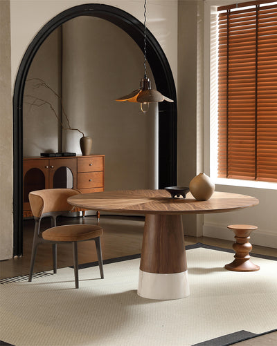 CARSON WOODEN ROUND DINING TABLE