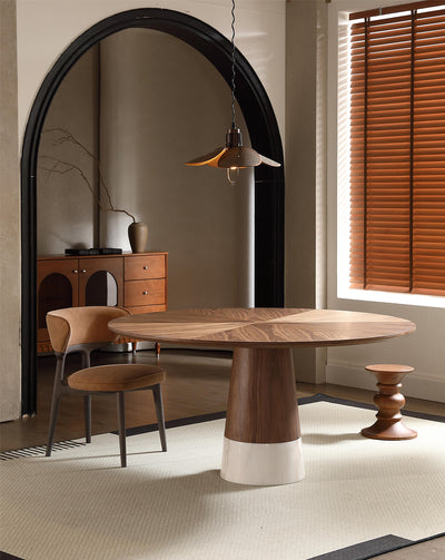 CARSON WOODEN ROUND DINING TABLE