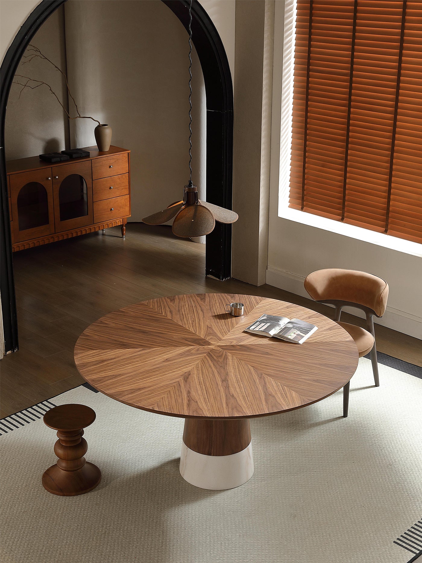 CARSON WOODEN ROUND DINING TABLE