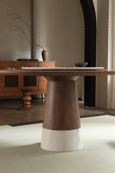 CARSON WOODEN ROUND DINING TABLE